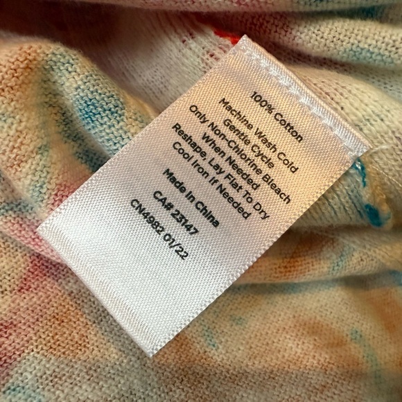 Talbots Sweater Women’s Size L Multicolor Floral Tropical Preppy 100% Cotton - Picture 5 of 9